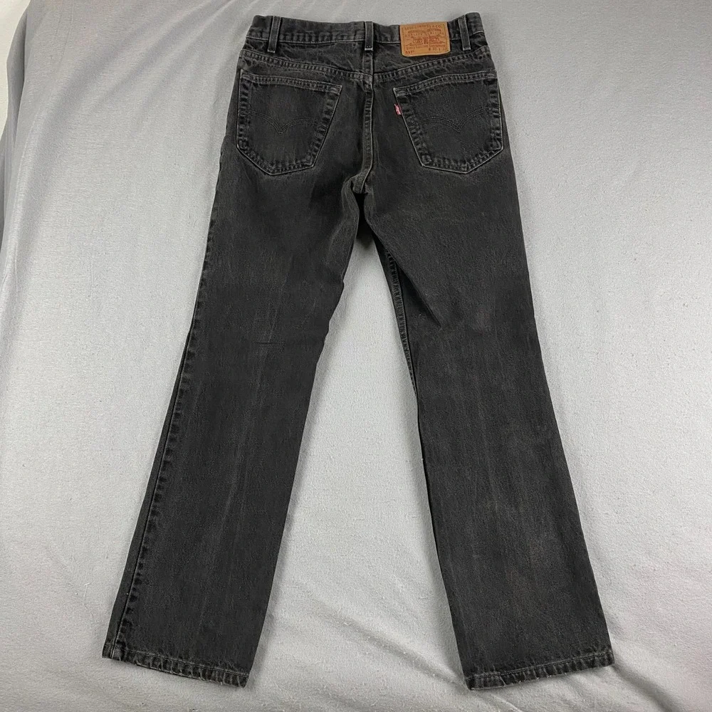 Vintage Levis 517 Bootcut Black Made in USA Denim Jeans 32x31 (Tag 33x32)